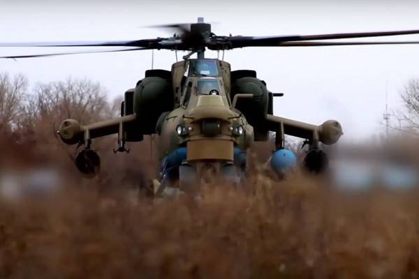 Российские экипажи вертолетов Ми-28Н нанесли удары по опорным пунктам ВСУ