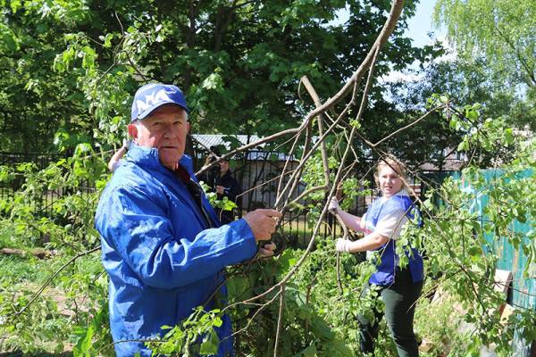В Смоленске единороссы провели субботник на территории средней школы №31