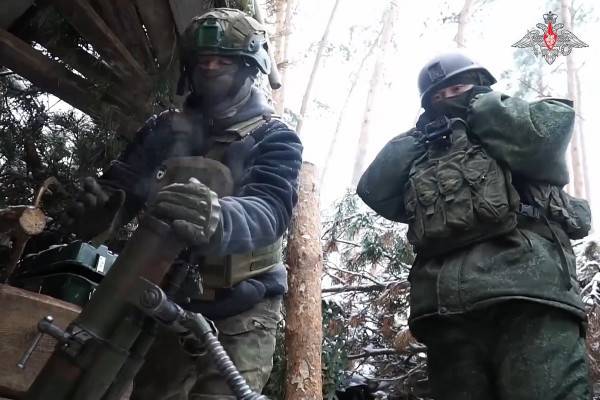 Российские миномётчики уничтожили наблюдательный пункт ВСУ на Краснолиманском направлении