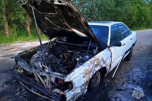 В Смоленской области на ходу загорелась старенькая иномарка
