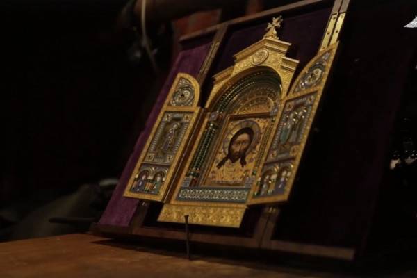 На передовые позиции группировки войск «Запад» доставили икону с образом «Спаса Нерукотворного»