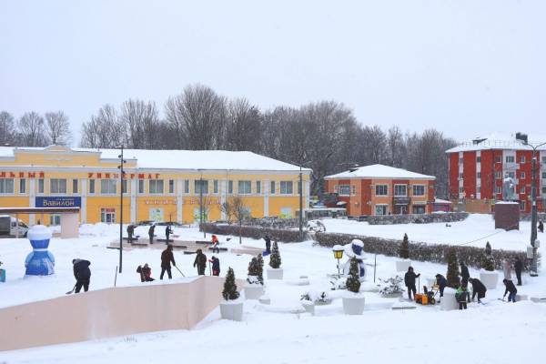 Субботник по уборке снега прошёл в Рославле