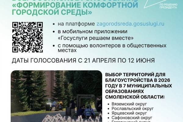 Голосование за благоустройство городов в Смоленской области