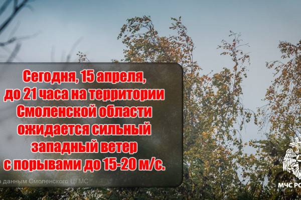 Погода в Смоленской области может ухудшиться, поэтому жителей предупреждают об этом