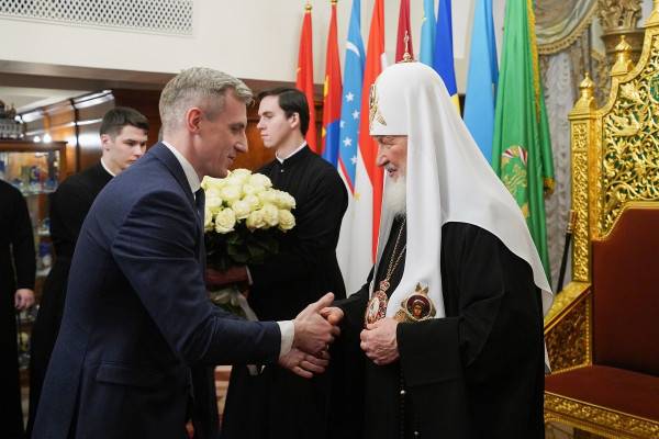 Василий Анохин принял участие в праздничной службе в храме Христа Спасителя в Москве