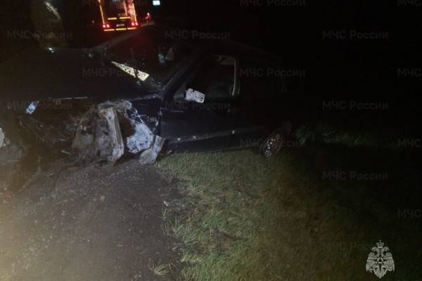 Иномарка улетела в кювет на трассе в Смоленской области